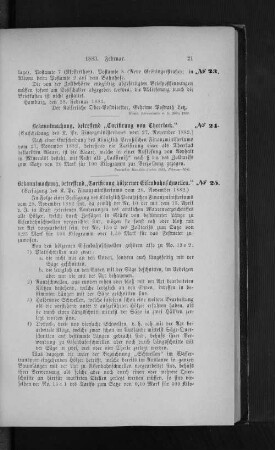Nr. 25 Bekanntmachung, betreffend "Tarifierung hölzener Eisenbahnschwellen"