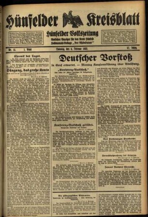 Erste Ausgabe vom Samstag, den 06. Februar 1932.
