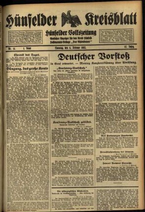 Erste Ausgabe vom Samstag, den 06. Februar 1932.
