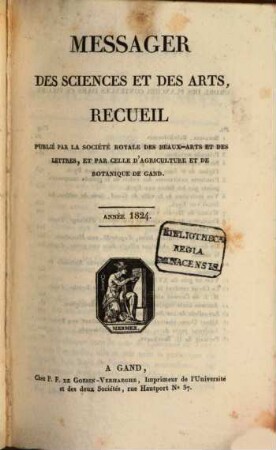 Messager des sciences et des arts. 1824