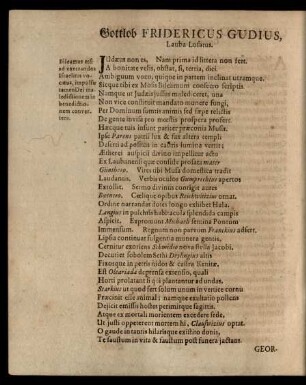 Gottlob Fridericus Gudius ...