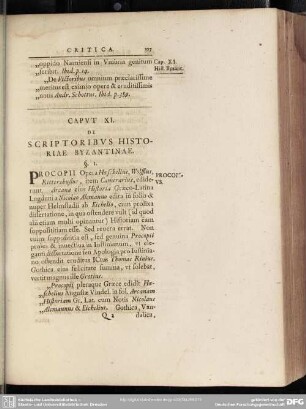 Caput XI. De Scriptoribus Historiae Byzantinae