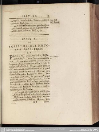 Caput XI. De Scriptoribus Historiae Byzantinae