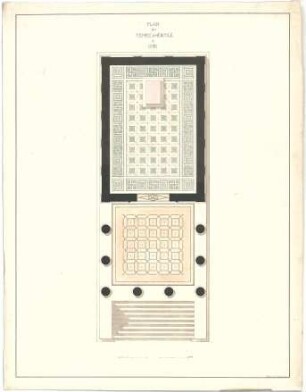 ohne Verfasserangabe; Cori (Italien); Herkules Tempel - Grundriss mit Bodenmosaik
