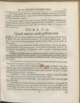 Tit. II. II. C. 20. Quod metus causa gestum erit.