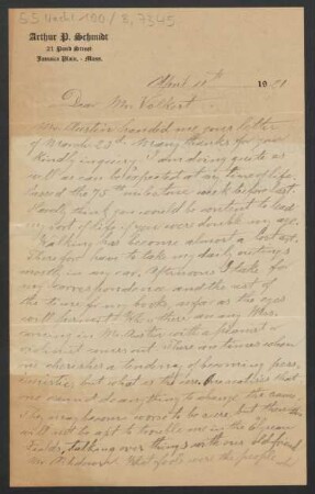 Brief an Charles G... Volkert und B. Schott's Söhne : 11.04.1921