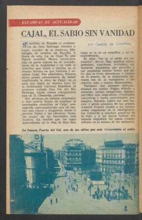 Cajal, el sabio sin vanidad : Estampas de actualidad