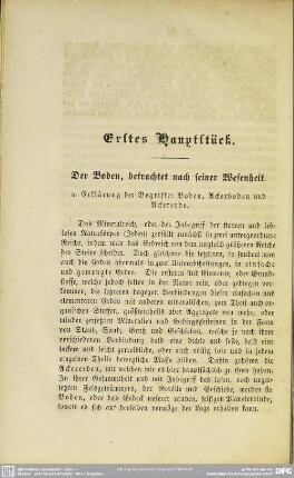 Erstes Hauptstück. Der Boden betrachtet nach seiner Wesenheit