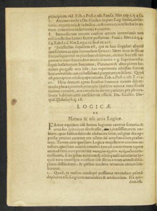 Logicae De Natura & usu artis Logicae.
