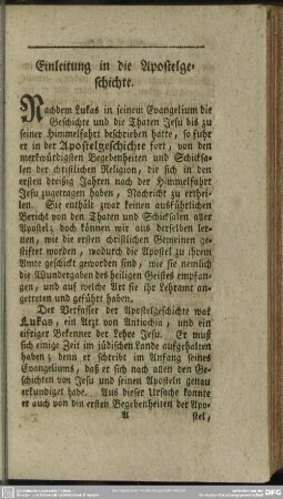 Einleitung in die Apostelgeschichte
