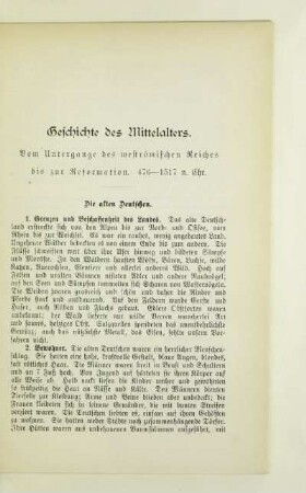 Geschichte des Mittelalters