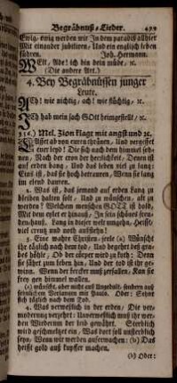 4. Bey Begräbnüssen junger Leute.