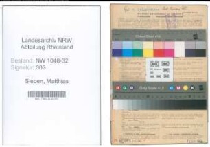 Entnazifizierung Matthias Sieben , geb. 09.11.1892 (Angestellter)