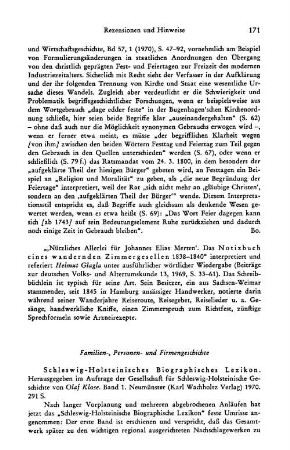 Rezensionen und Hinweise : Familien-, Personen- und Firmengeschichte