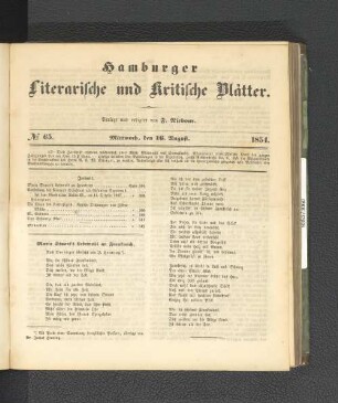 No. 65. 16. August 1854