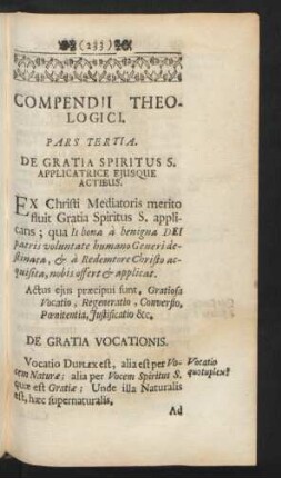 Compendii Theologici. Pars Tertia