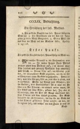 216-223, Des heiligen Mathias Erwaehlung.