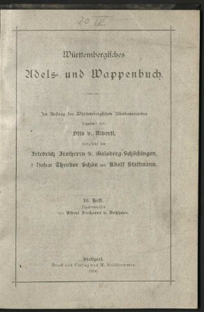 2, Figurenregister: Württembergisches Adels- und Wappenbuch