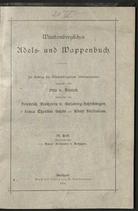 2, Figurenregister: Württembergisches Adels- und Wappenbuch