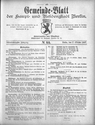 1907,43: No. 43, 27. Oktober 1907