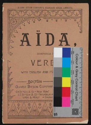 Aida, composed by Verdi with English and Italian Words