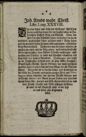 Joh. Arnds wahr. Christ. Libr. I. cap. XXXVIII