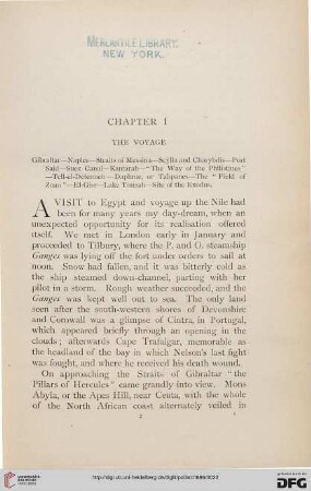 Chapter I: The voyage