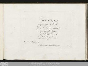 Cavatina. se qualcun mi dira' per Clavicembalo ricavata dall'Opera J Finti Eredi : Racolta d'Arie No. 4