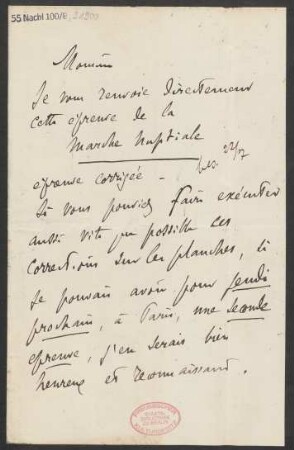 Brief an B. Schott's Söhne : 19.07.1889