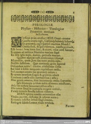 Prooemium metricum Ad Lectorem