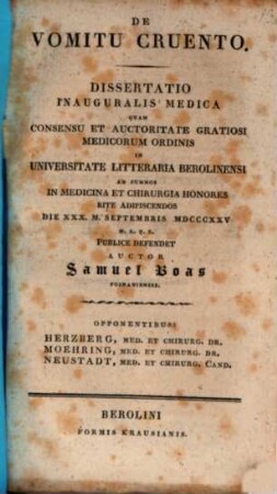 De vomitu cruento : Diss. inaug. med.