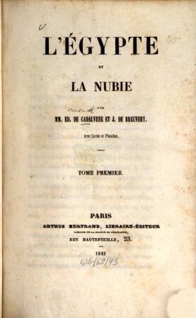 L'Égypte et la Nubie : avec cartes et planches, 1