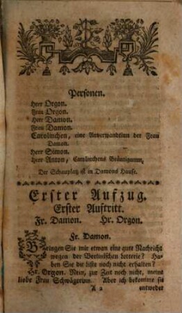 Das Loos in der Lotterie : Ein Lustspiel in fünf Aufzügen