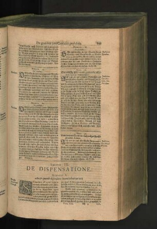 Sectio IX. De Dispensatione. Numerus I. An et quando dispensatio locum habeat nec ne?