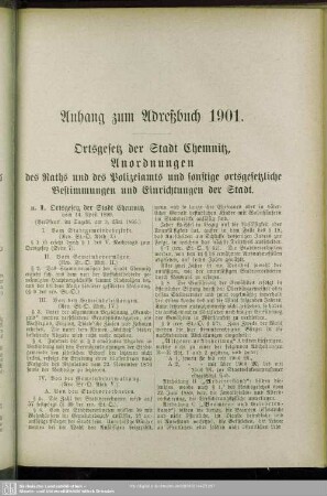 Anhang zum Adreßbuch 1901