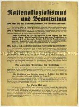 Aufruf der NSDAP an Beamten zur Wahl von Adolf Hitler zum Reichspräsidenten 1932