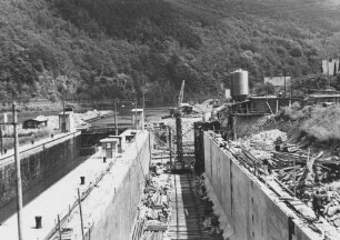 Baustelle der zweiten Schleuse Hirschhorn/Neckar
