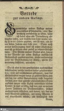 Vorrede zur andern Auflage