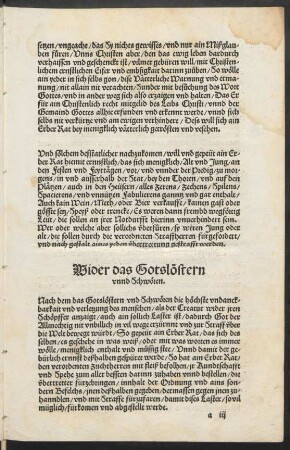 Wider das Gotslöstern unnd Schwören.