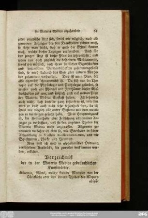 Verzeichniß der in der Materia Medica gebräuchlichen Kunstwörter.