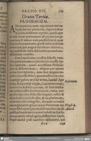 Oratio XVI. Oratio Tertia