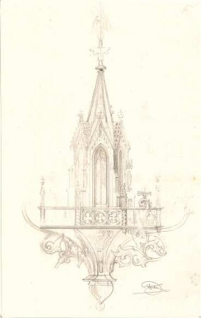 Hoffmann, Lorenz; Königsbrunn; Neue kath. Kirche - Lampe für das Ewige Licht (Ansicht)