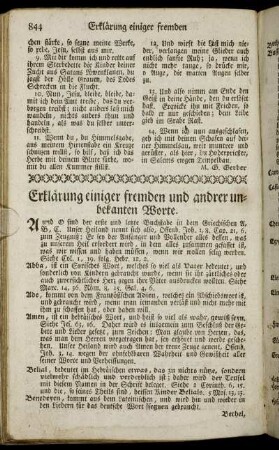 Erklärungen einiger fremden und andrer unbekanten Worte.