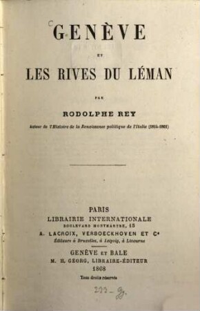 Genève et les rives du Léman