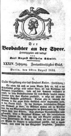 32. Stueck, 10. August 1835
