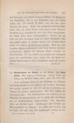 341-344 [Rezension] Lütolf, Alois, Die Glaubensboten der Schweiz vor St. Gallus