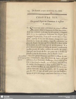 Chapitre XIX. Du grand Foyer ou Fourneau à raffiner le cuivre