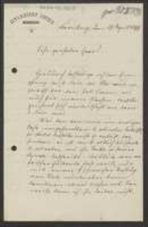 Brief von Ernst Kaufmann an Unbekannt