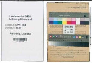 Entnazifizierung Liselotte Reichling , geb. 03.09.1902 ()