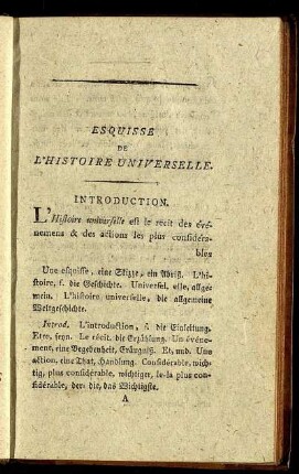 Esquisse de l'histoire universelle.